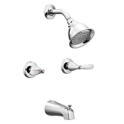 Moen Adler Chrome 2 Handle Bathtub And Shower Faucet With Valve At