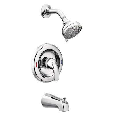 Moen Adler Chrome 1 Handle Bathtub And Shower Faucet With Valve At