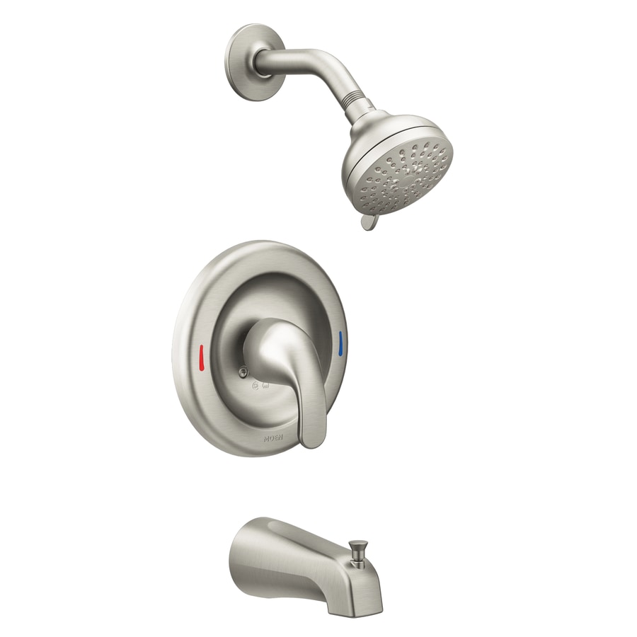 Moen Adler Spot Resist Brushed Nickel 1-Handle Bathtub and ...