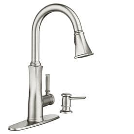 Shop Kitchen Faucets at Lowes.com  Moen Lizzy Spot Resist Stainless 1-Handle Pull-Down Kitchen Faucet