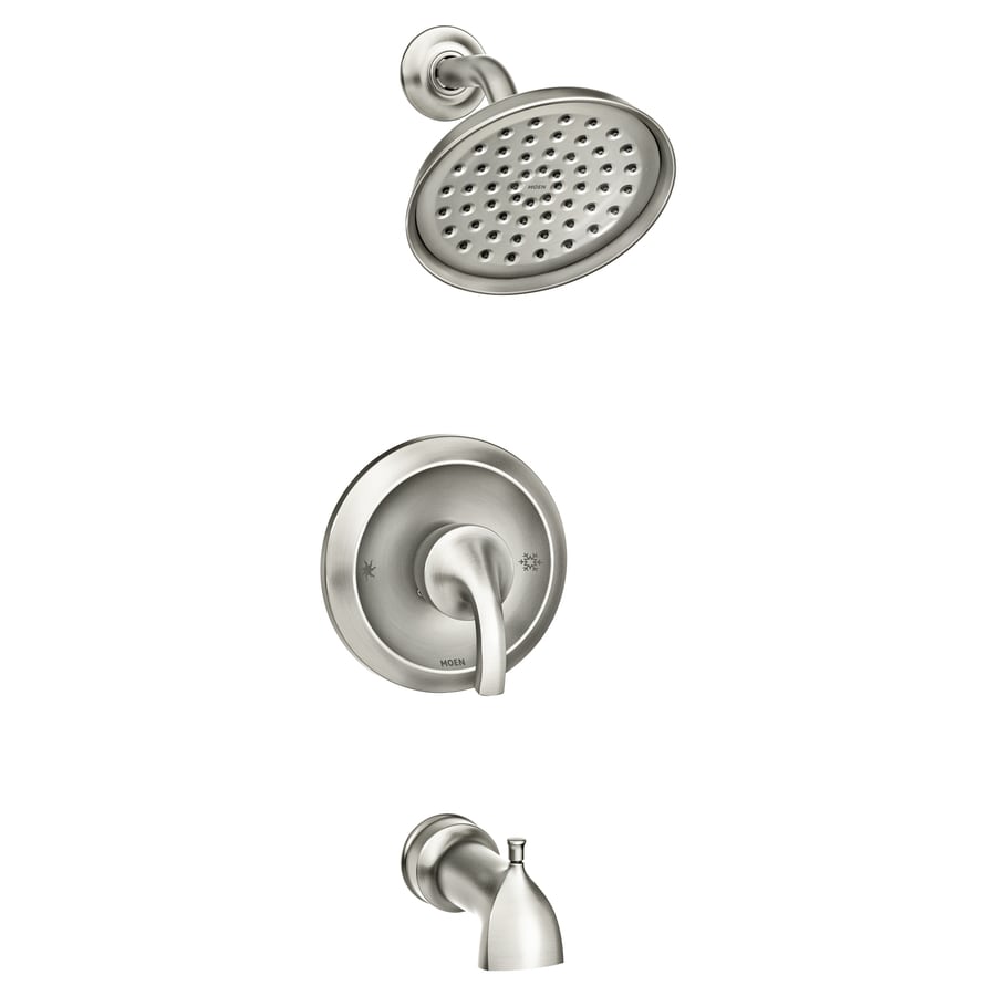Shower Faucets At Com Moen Hamden Spot Resist Brushed Nickel 1 Handle Watersense Bathtub And Shower Faucet With Single