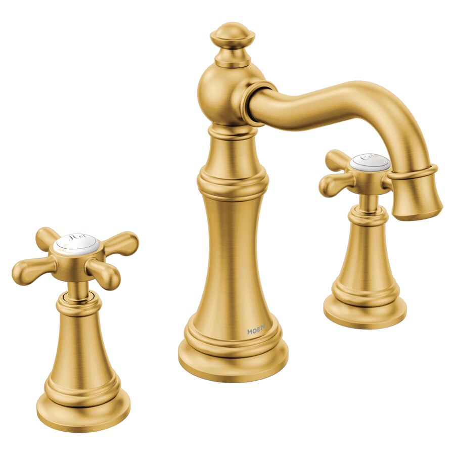 Moen Weymouth Brushed Gold 2 Handle Widespread Watersense Bathroom