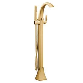 Moen Voss Brushed Gold 1-Handle Commercial Freestanding Bathtub Faucet with Hand Shower