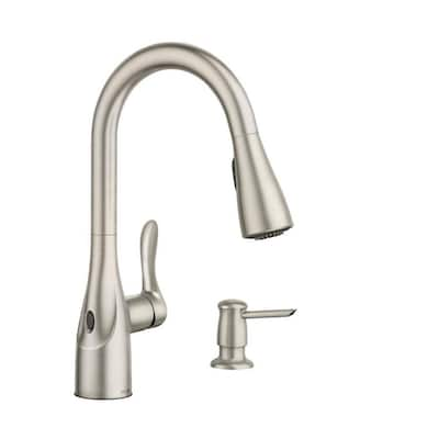 Moen Arlo Spot Resist Stainless 1 Handle Deck Mount Pull Down