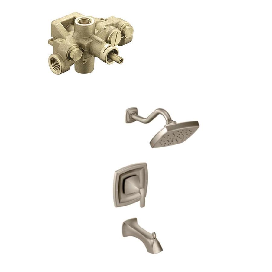 Moen Voss Moentrol Brushed Nickel Bathtub and Shower Faucet Kit with