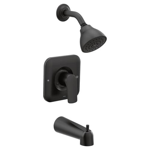 Moen Rizon Matte Black 1-Handle Bathtub and Shower Faucet ...