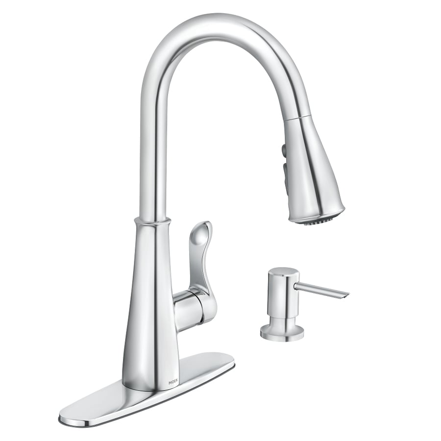 Moen Hadley Chrome 1 Handle Deck Mount Pull Down Kitchen Faucet At