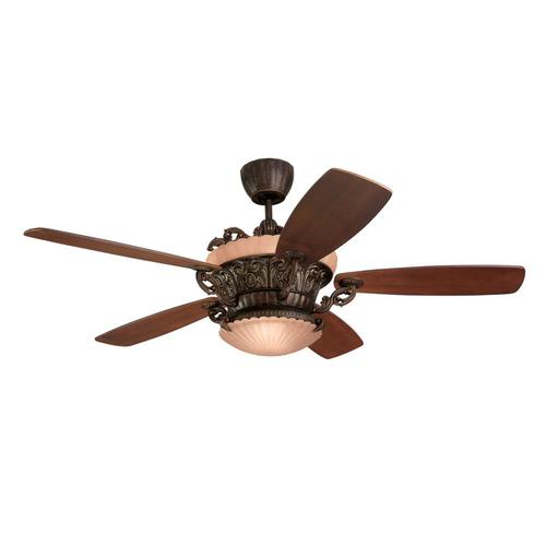 Monte Carlo Strasburg 56 In Bronze Indoor Ceiling Fan With Light