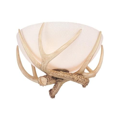 Monte Carlo Antler Bowl 11 In Antique White Rustic Semi Flush Mount Light At Lowes Com