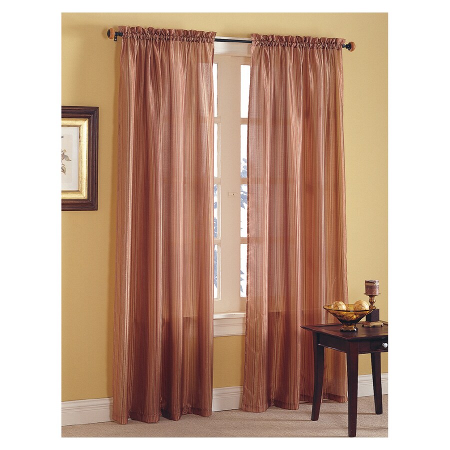 Shop Style Selections Enna Striped 84in L Striped Spice Rod Pocket Sheer Curtain at Lowes.com Shop Style Selections Enna Striped 84in L Striped Spice Rod Pocket Sheer Curtain at Lowes.com