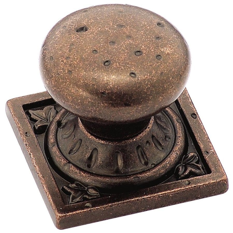 Shop Amerock Ambrosia Rustic Bronze Round Cabinet Knob At Lowes Com   026634122079 