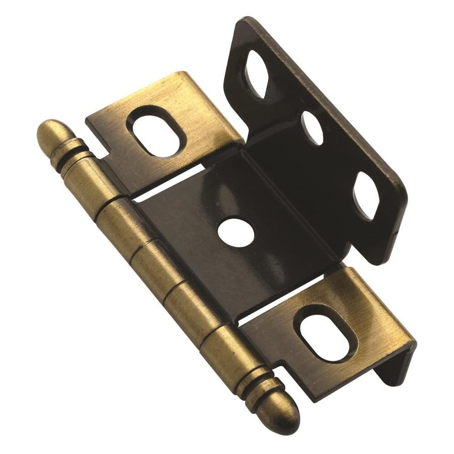 Amerock 3 4 In Antique Brass Self Closing Flush Cabinet Hinge At