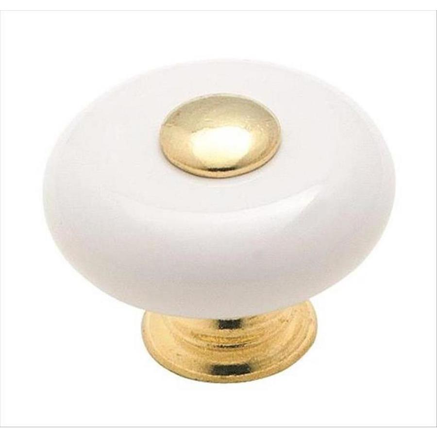 Amerock Allison Value 1 25 In White Polished Brass Round