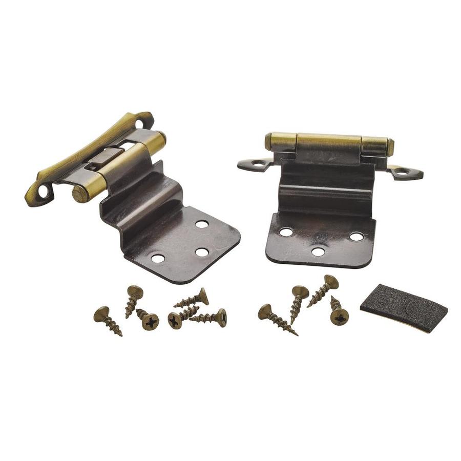 Amerock 2Pack 3/8in Antique Gold SelfClosing Flush Hinge at