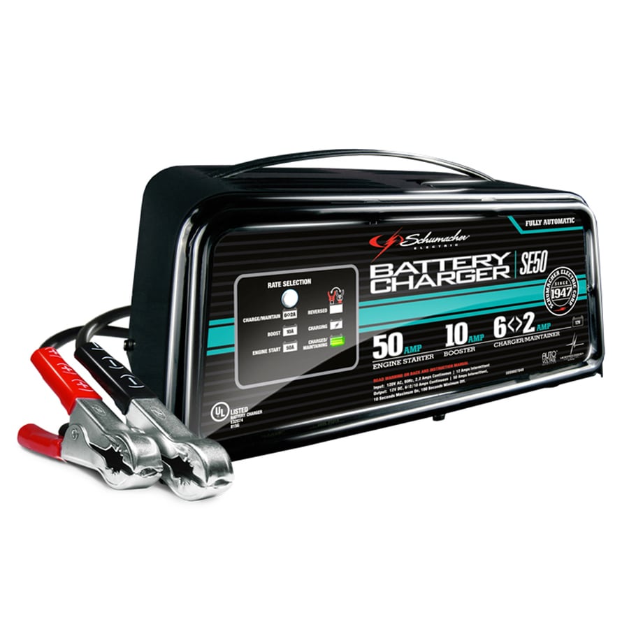 Schumacher Electric 50Amp 12Volt Car Battery Charger in the Car