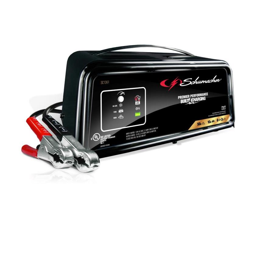 Schumacher Electric 50Amp 12Volt Car Battery Charger in the Car