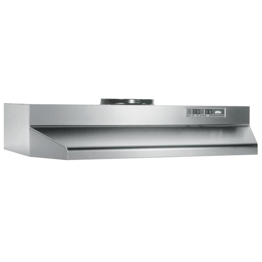 Broan 42-in Ducted Stainless Steel/Black Undercabinet Range Hood 42 Stainless Steel Range Hood