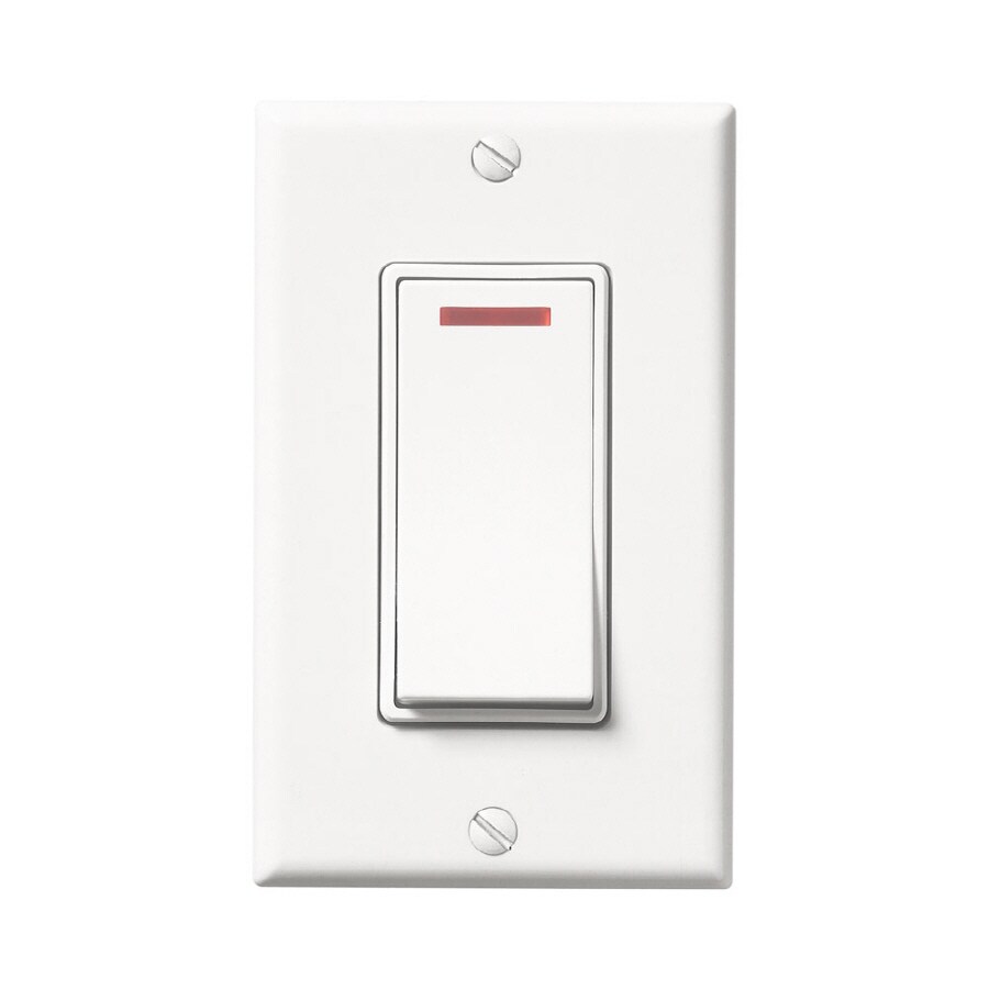 Broan White Light Switch (with Wall Plate in the Light Switches