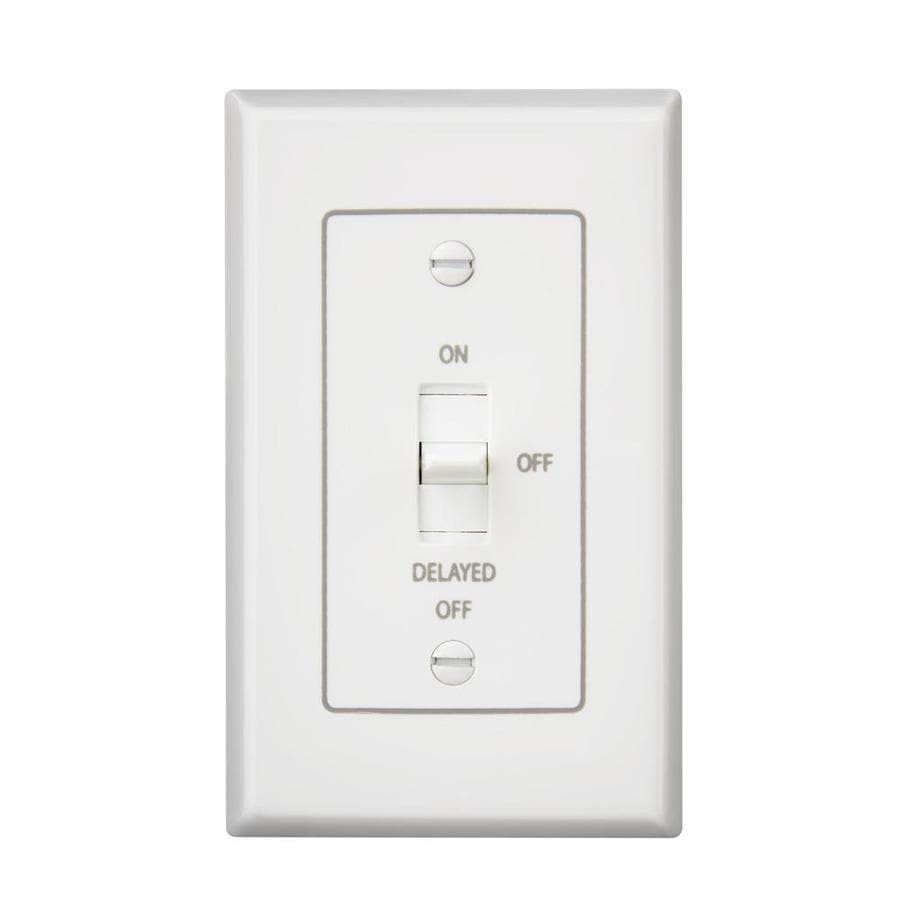 Broan Decorative Wall Controls 4-Amp White Toggle Residential Light Switch with Wall Plate at ...
