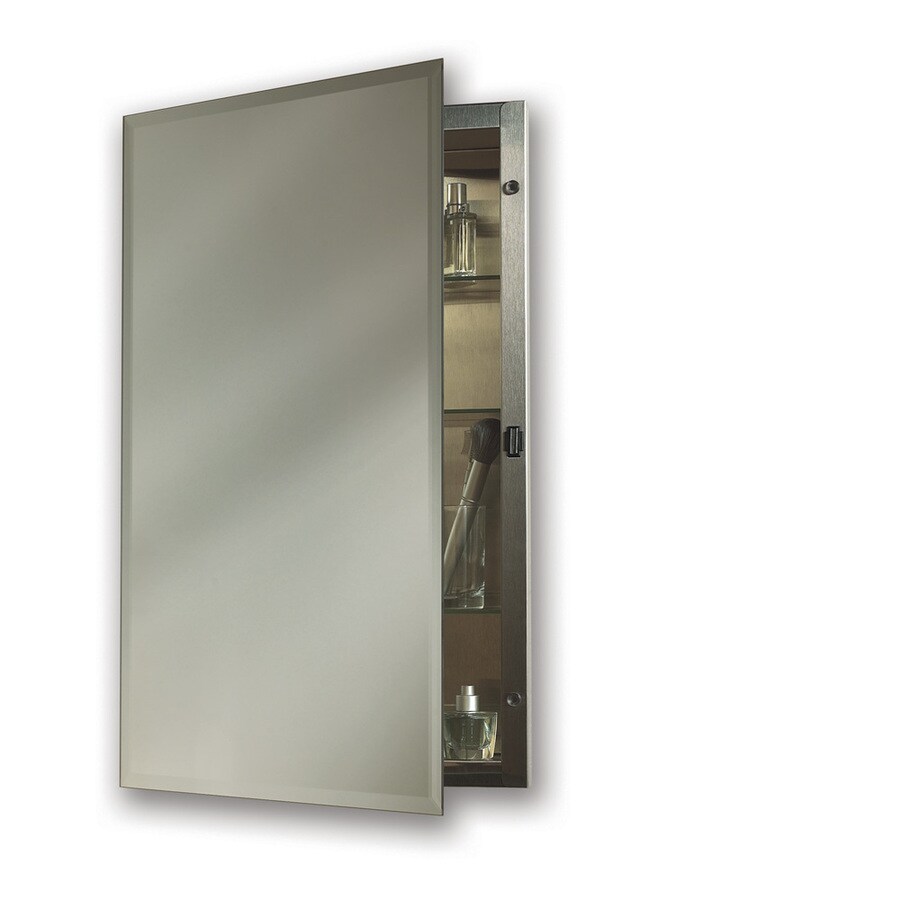 Jensen 1447X Galena 16-in x 20-in Recessed Mount Frameless Mirrored Rectangle Medicine Cabinet