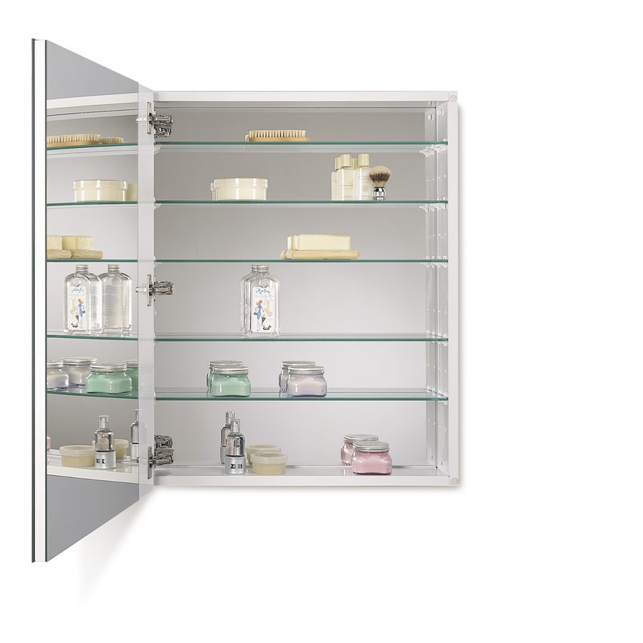 Jensen Metro Oversize 24-in x 30-in Surface/Recessed Mount Frameless Mirrored Soft Close Medicine Cabinet