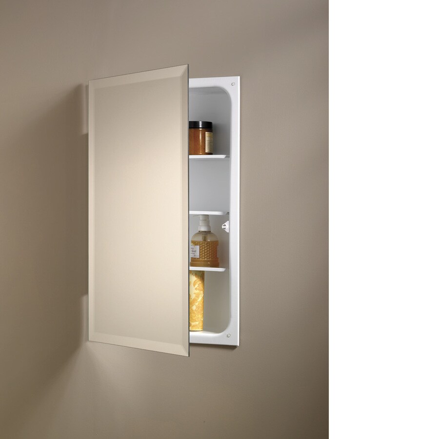 Jensen Perfect Square 16-in x 26-in Rectangle Recessed Mirrored Medicine Cabinet