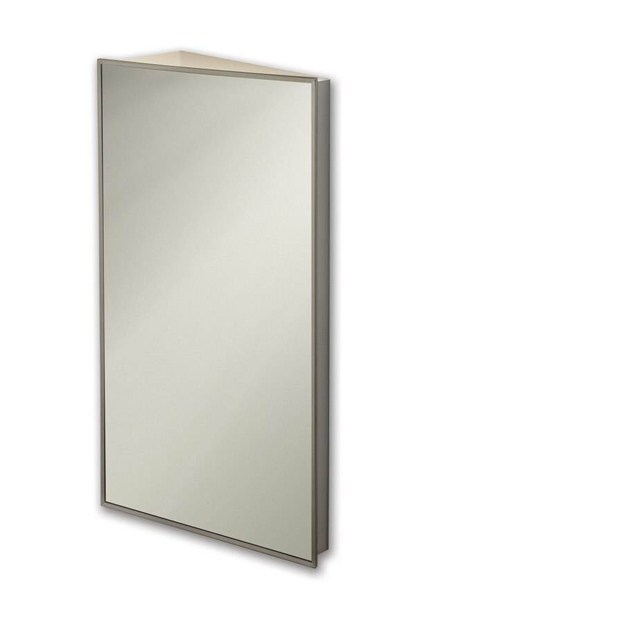 Jensen Corner 16-in x 30-in Rectangle Corner Mirrored Medicine Cabinet