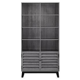 Dark Gray Opened Wall Shelf ameriwood home orchard point gray oak 8 shelf bookcase