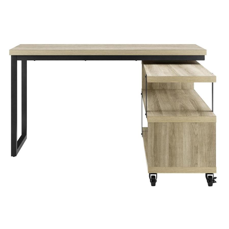 Ameriwood Home Bryncastle Contemporary Golden Oak L Shaped Desk At