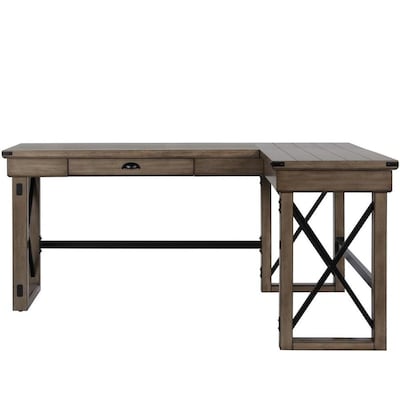 Ameriwood Home Broadmore Transitional Rustic Gray L Shaped Desk At