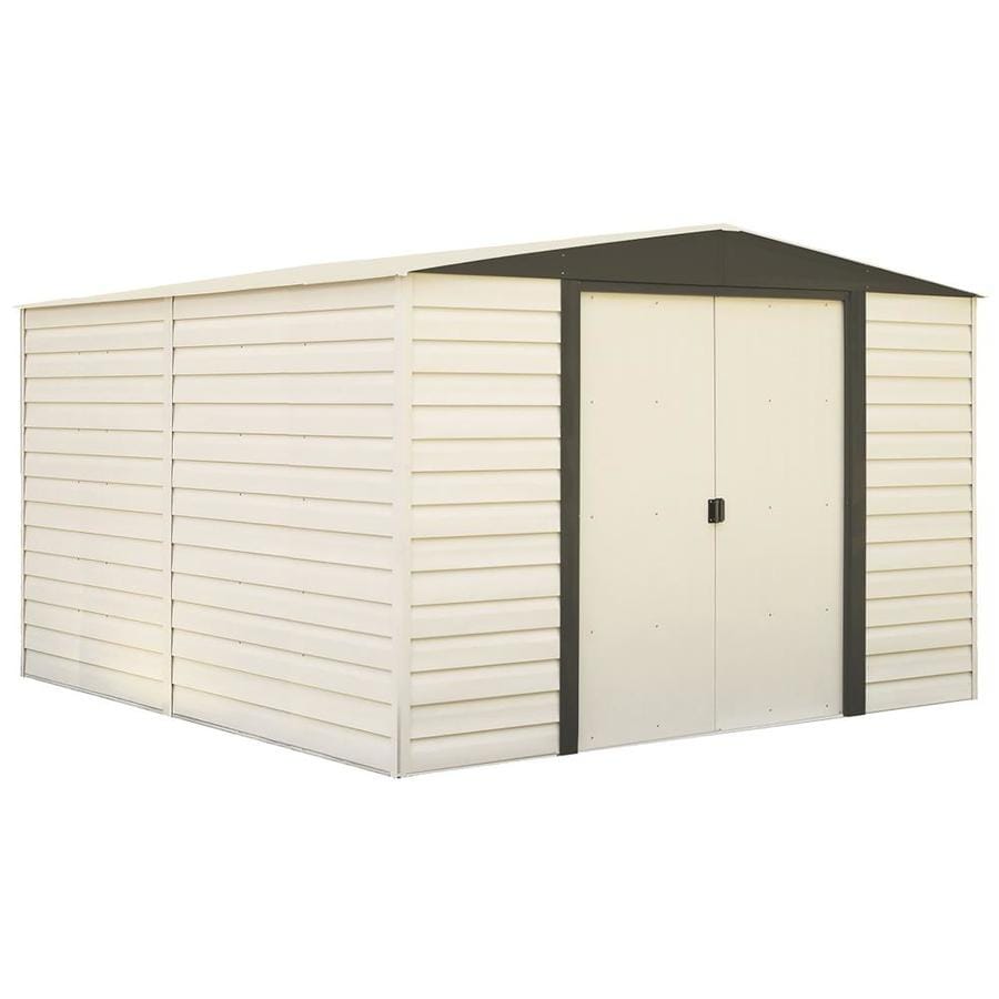 shop arrow vinyl-coated steel storage shed common: 10-ft