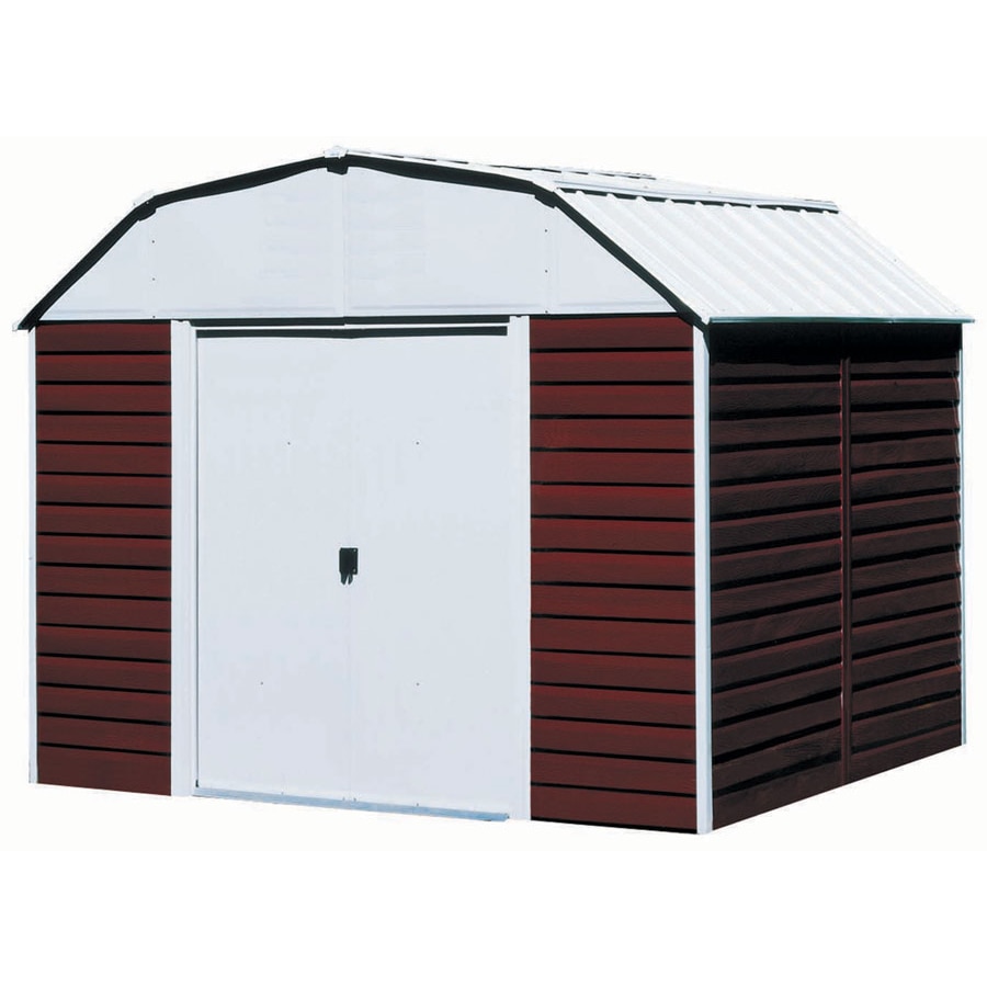 arrow common: 10-ft x 8-ft; interior dimensions: 9.85-ft