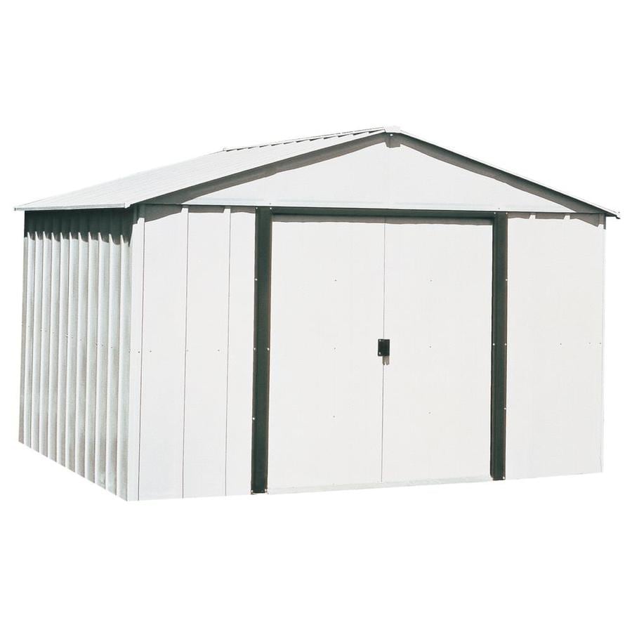 arrow dallas® vinyl steel storage shed - 10' x 12' - off