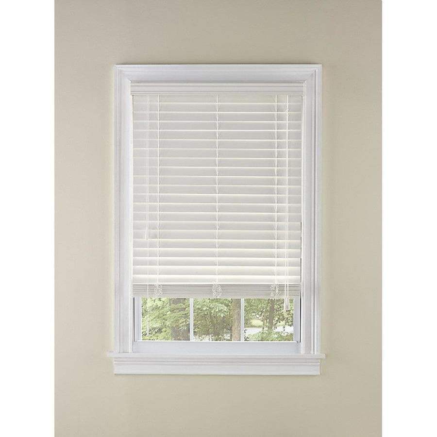 Shop Custom Size Now By Levolor 2 In White Faux Wood Blinds Common 35   027088814923 