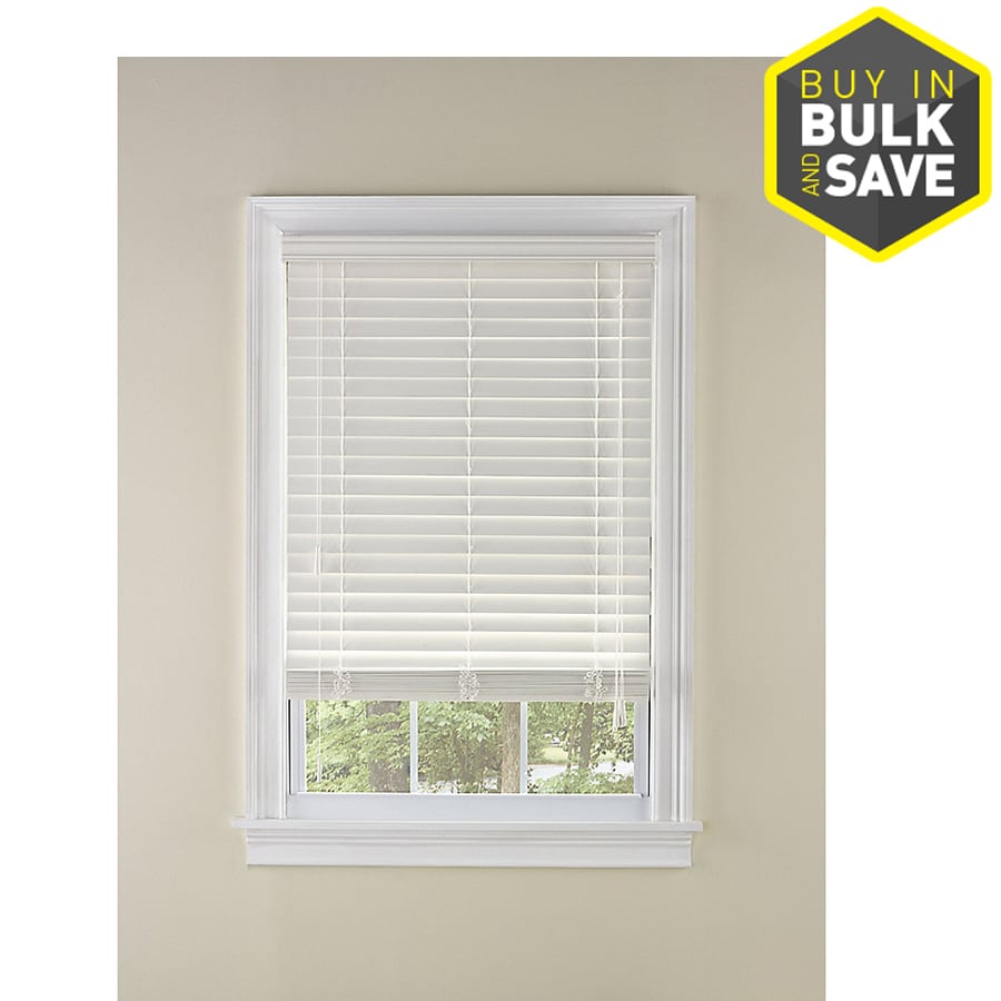 LEVOLOR 2in White Room Darkening Faux Wood Blinds 53in; Actual 52.5in x 64in) at