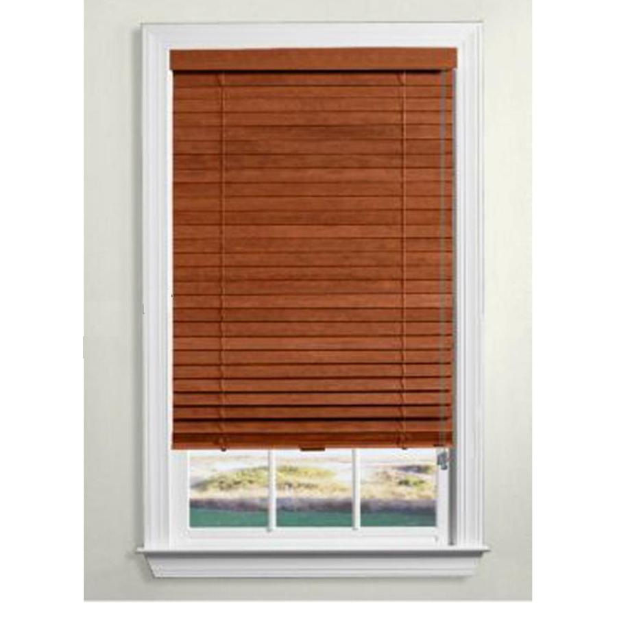 Custom Size Now by Levolor ERWCDD7206424D 2-in Slat Width 72-in x 64-in Corded Rustic Oak Wood Room Darkening Plantation Blinds