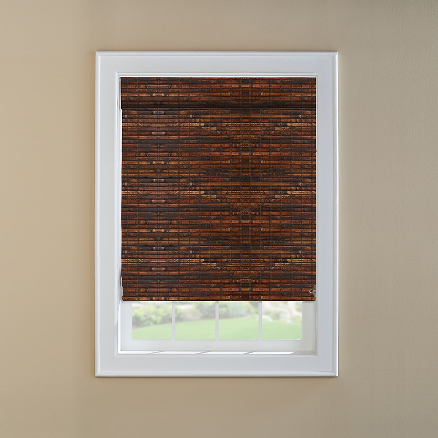 LEVOLOR Mahogany Light Filtering Woven Wood Roman Shade (Common: 36-in ...