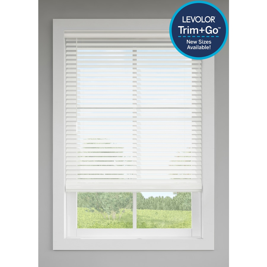 Trim Go 2 In Cordless White Faux Wood Room Darkening Blinds Common 27 In Actual 26 5 In X 64 In