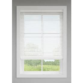 Photo 1 of **USED** LEVOLOR 2-in Cordless White Faux Wood Blinds (Common: 59-in; Actual: 54n x 48-in)