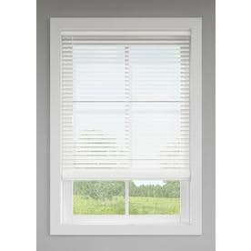 Photo 1 of * see clerk notes * LEVOLOR 2-in Cordless White Faux Wood Blinds (Common: 59-in; Actual: 58.5-in x 48-in)