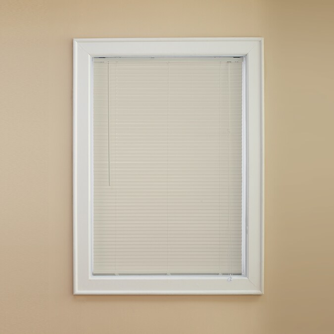 Custom Size Now By Levolor 1 In Alabaster Vinyl Room Darkening Mini Blinds Common 35 In Actual 34 5 In X 64 In At Lowes Com