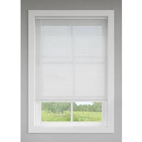 Photo 1 of **USED (HAS BEEN CUT)**
LEVOLOR 1-in Cordless White Vinyl Room Darkening Mini Blinds (Common: 23-in; Actual: 22.5-in x 64-in)