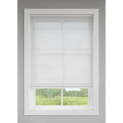 LEVOLOR Trim+Go 1-in Slat Width 72-in X 72-in Cordless White Vinyl Room ...