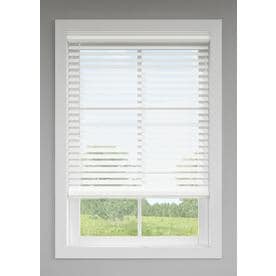 LEVOLOR 2.5-in Cordless White Room Darkening Faux Wood Blinds (Common: 72-in; Actual: 71.5-in x 64-in)