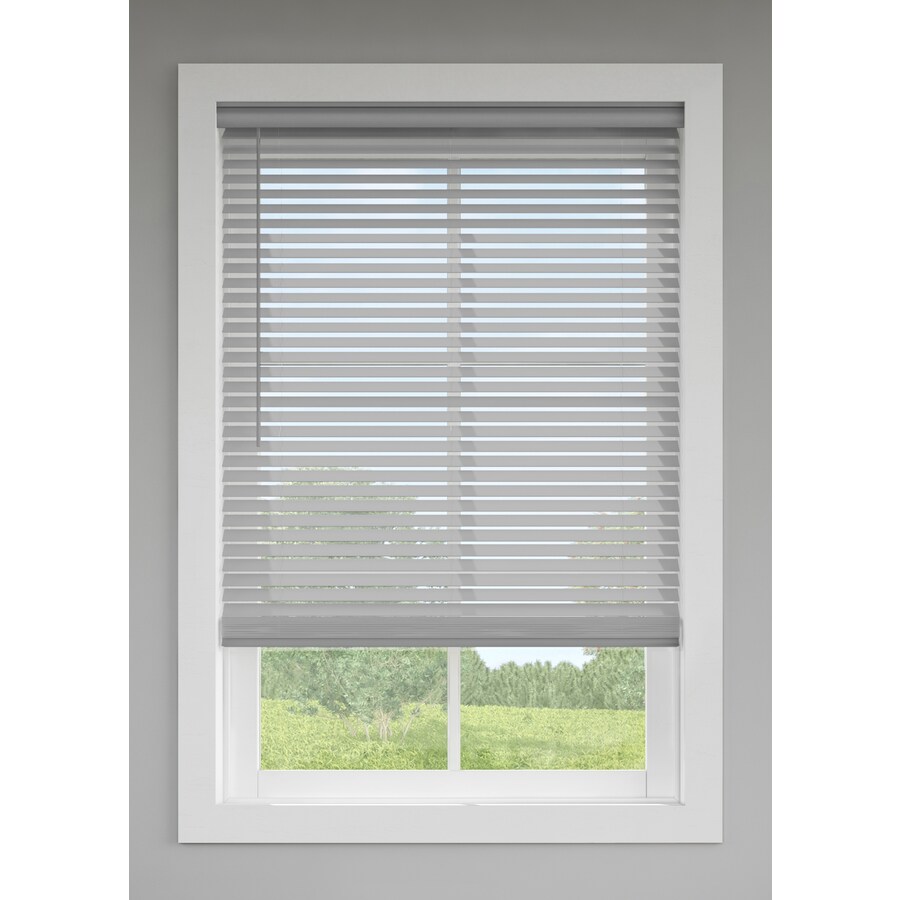 LEVOLOR 2in 35X64 Gray Faux Wood Blind in the Blinds department at