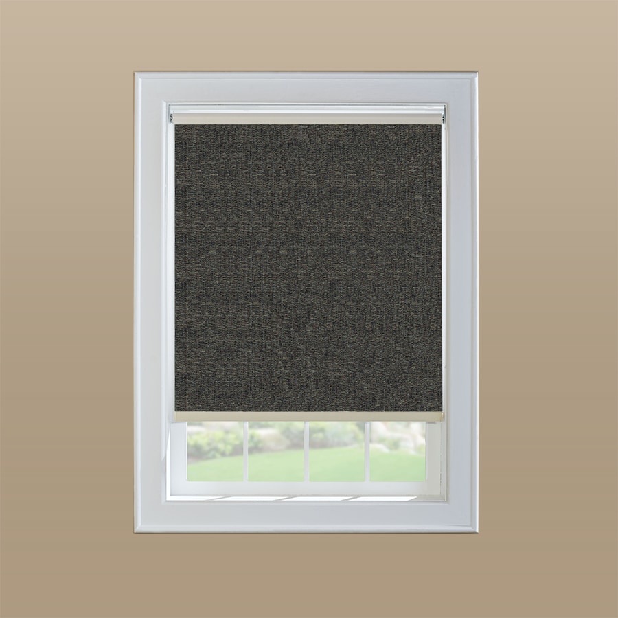 LEVOLOR 55in Mocha Light Filtering Cordless Solar Shade in the Window