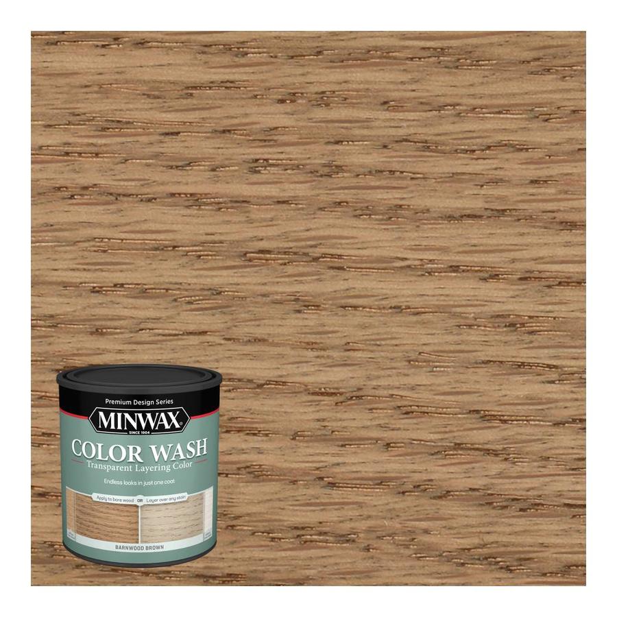 Minwax Color Wash Water-Based Barnwood Brown Interior Stain (1-Quart ...