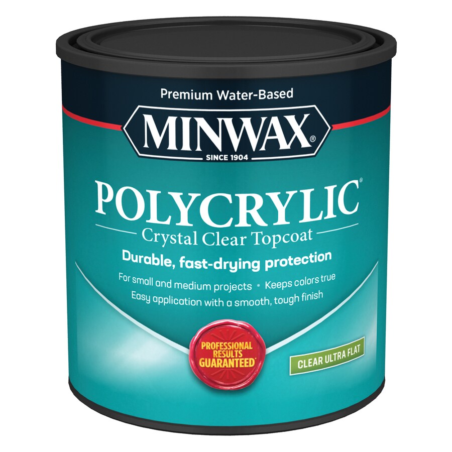 Minwax Polycrylic Clear Flat WaterBased Polyurethane (1Quart) in the