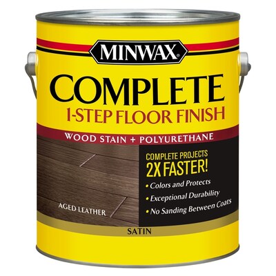 Minwax Complete 1 Step Floor Finish Satin Aged Leather Water Based