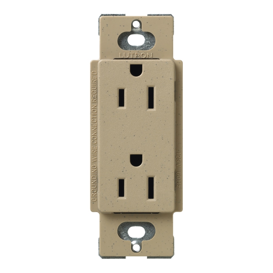 Lutron SCR-20-MS 20-Amp Claro Satin Color Mocha Stone Decorator Single Electrical Outlet